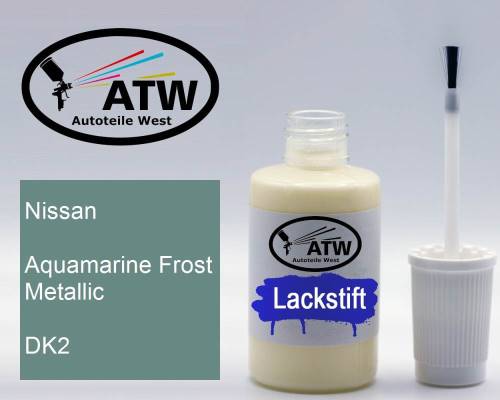 Nissan, Aquamarine Frost Metallic, DK2: 20ml Lackstift, von ATW Autoteile West.